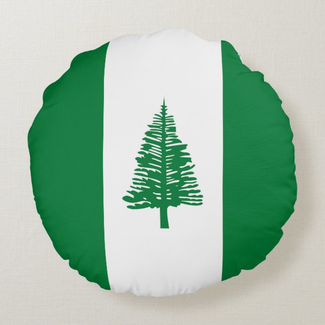 Cojín Redondo Bandera de la isla Norfolk (Reverso)