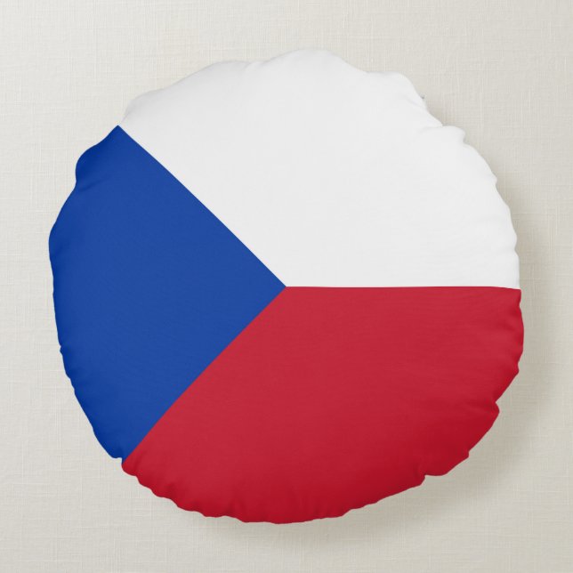 Cojín Redondo Bandera de la República Checa (Reverso)