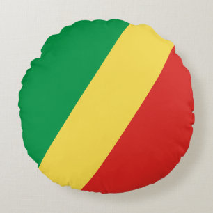 Cojín Redondo Bandera de la República del Congo