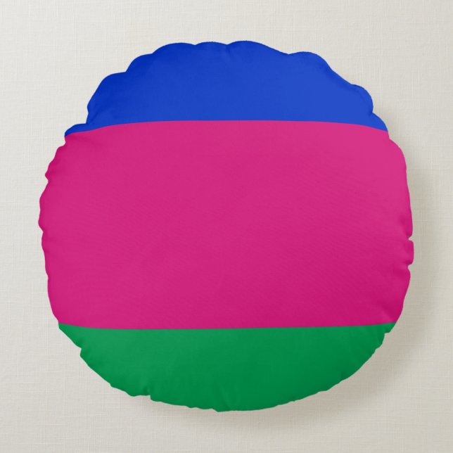 Cojín Redondo Bandera de la República Popular de Kuban (Anverso)