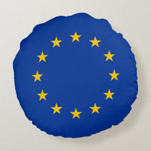 Cojín Redondo Bandera de la Unión Europea (UE) (Europa)
