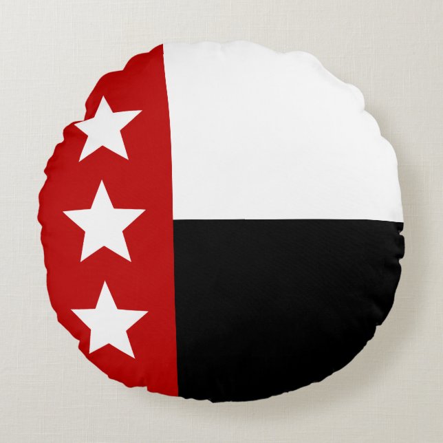 Cojín Redondo Bandera de Laredo (Texas) (Anverso)