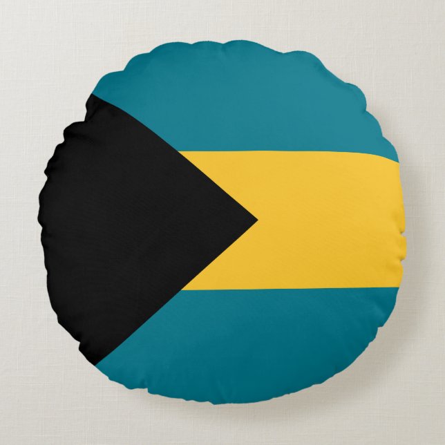 Cojín Redondo Bandera de las Bahamas (Anverso)