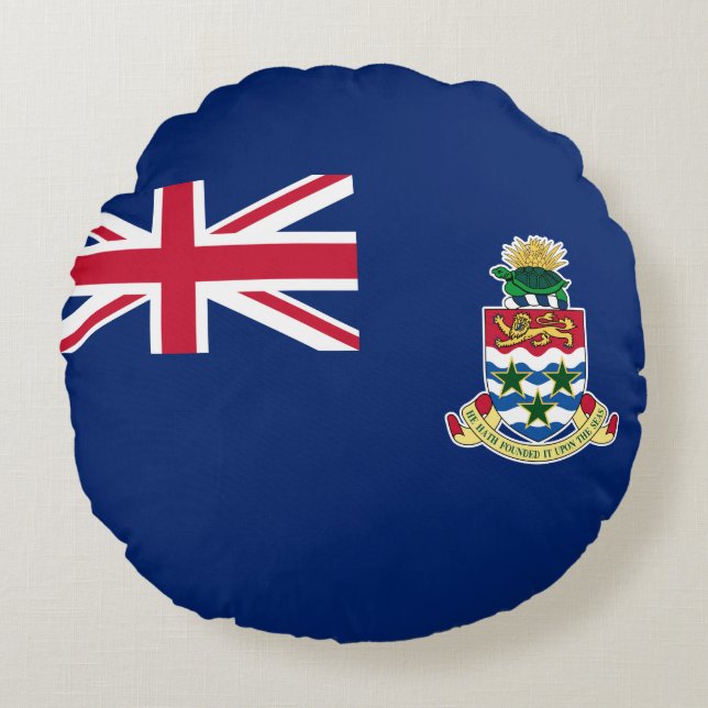 Cojín Redondo Bandera de las Islas Caimán (Anverso)