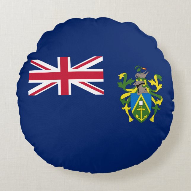 Cojín Redondo Bandera de las Islas Pitcairn (Anverso)
