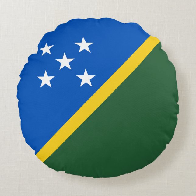 Cojín Redondo Bandera de las Islas Salomón (Anverso)
