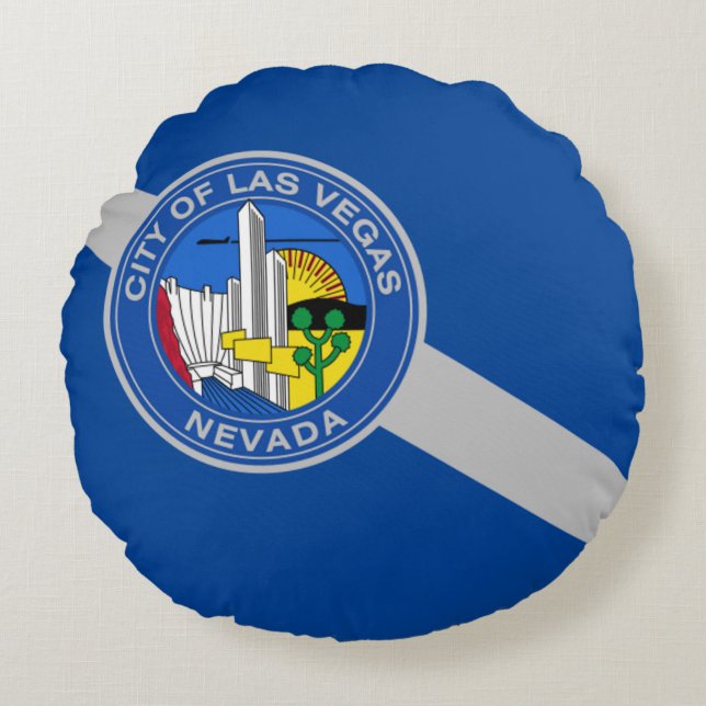Cojín Redondo Bandera de Las Vegas (Nevada) (Anverso)