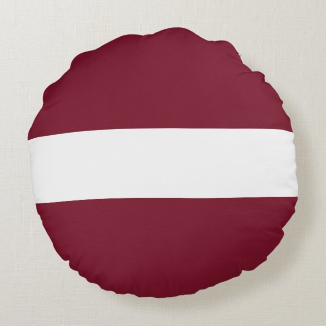 Cojín Redondo Bandera de Letonia (Reverso)