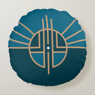 Cojín Redondo Bandera de Lincoln (Nebraska) City