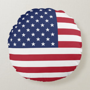Cojín Redondo Bandera de los Estados Unidos