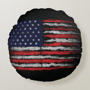 Cojín Redondo Bandera de los Estados Unidos