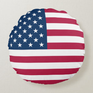Cojín Redondo bandera de los Estados Unidos de América patriota