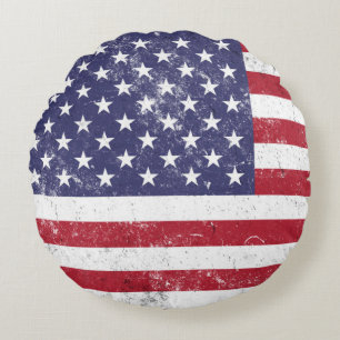 Cojín Redondo Bandera de los Estados Unidos Patriótica Norteamer