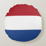 Cojín Redondo Bandera de los Países Bajos<br><div class="desc">Bandera patriótica de los Países Bajos.</div>