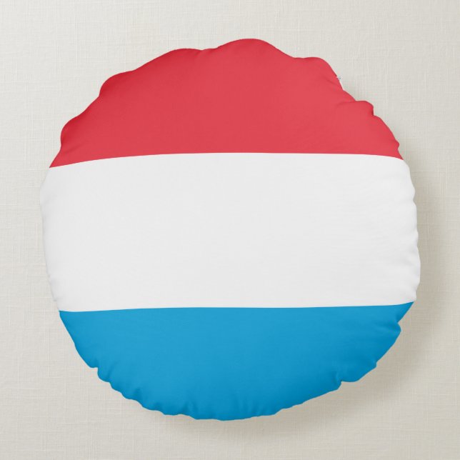 Cojín Redondo Bandera de Luxemburgo (Reverso)