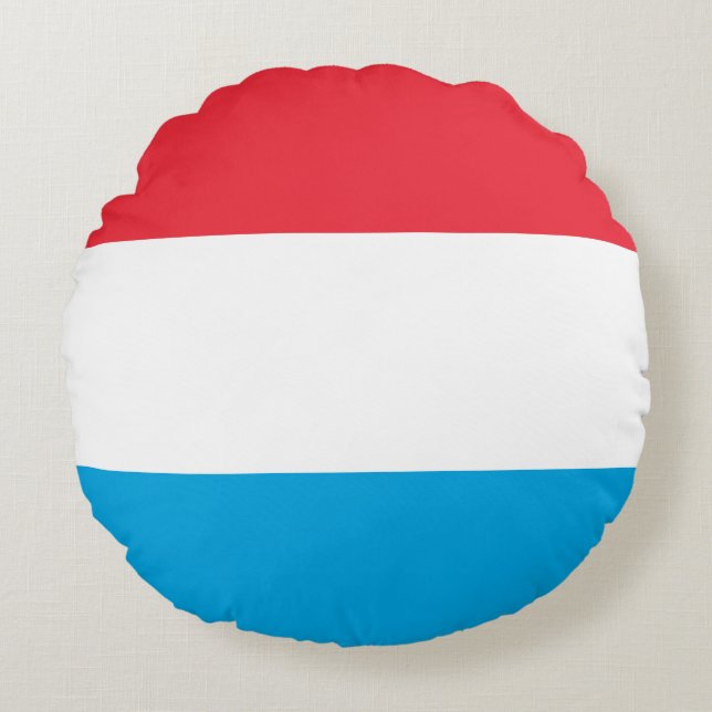Cojín Redondo Bandera de Luxemburgo (Anverso)