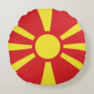 Cojín Redondo Bandera de Macedonia del Norte