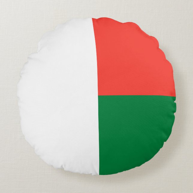 Cojín Redondo Bandera de Madagascar (Anverso)