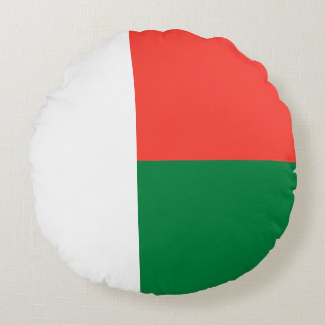 Cojín Redondo Bandera de Madagascar (Anverso)