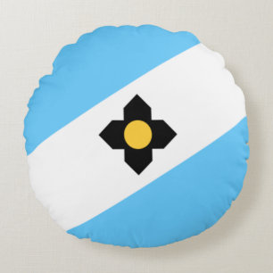 Cojín Redondo Bandera de Madison (Wisconsin) City