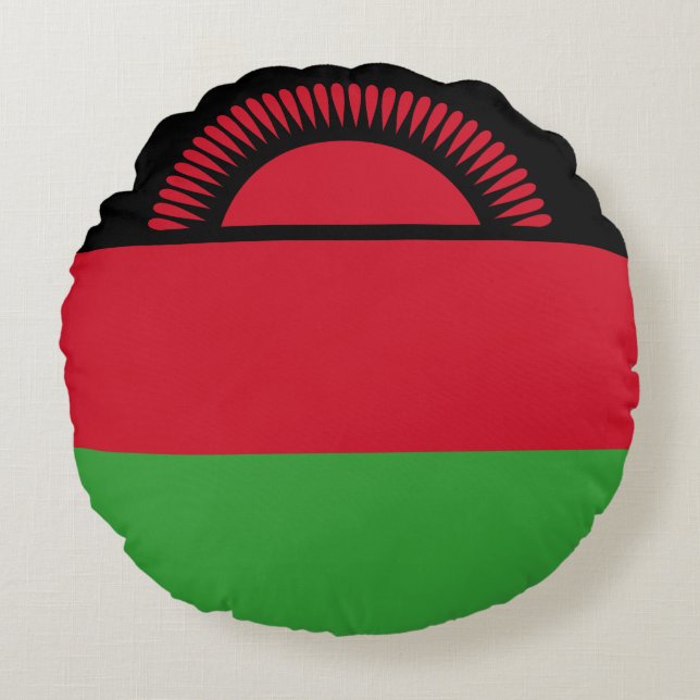 Cojín Redondo Bandera de Malawi (Anverso)