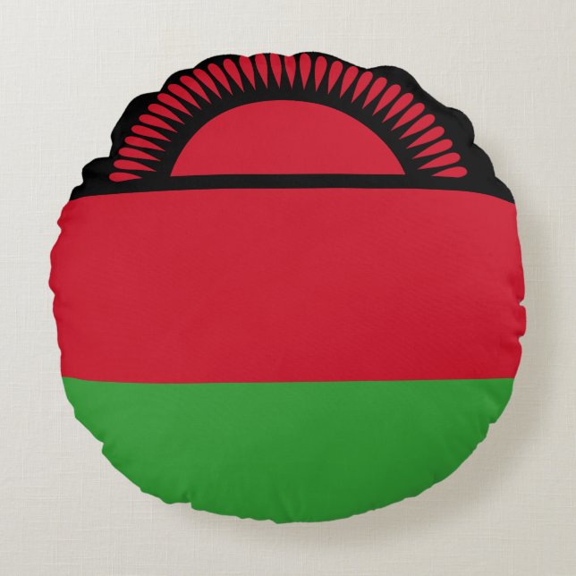Cojín Redondo Bandera de Malawi (Anverso)