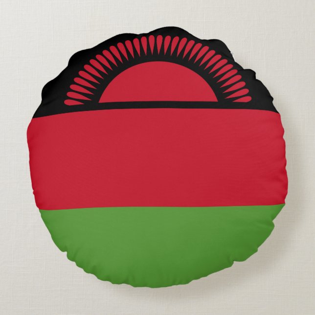 Cojín Redondo Bandera de Malawi (Reverso)