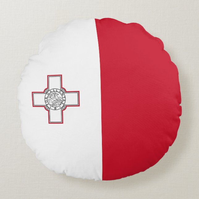Cojín Redondo Bandera de Malta (Anverso)