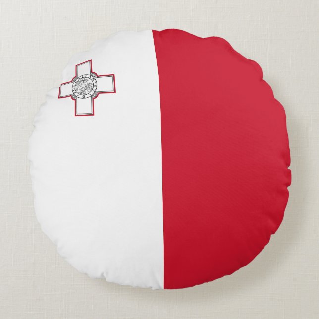 Cojín Redondo Bandera de Malta (Anverso)