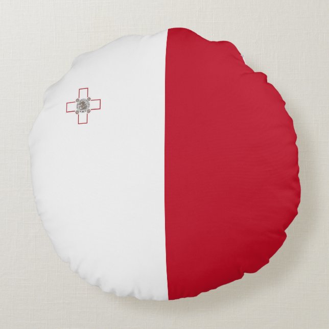 Cojín Redondo Bandera de Malta (Reverso)