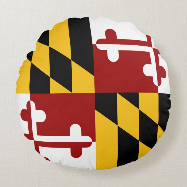 Cojín Redondo Bandera de Maryland (Anverso)