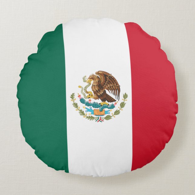 Cojín Redondo Bandera de México, Bandera de la República Mexican (Anverso)