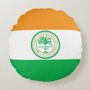 Cojín Redondo Bandera de Miami (Florida) City