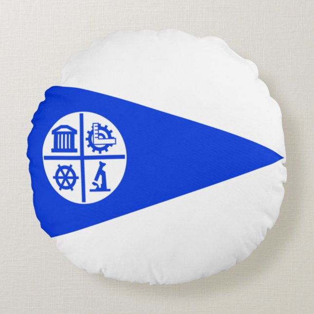 Cojín Redondo Bandera de Minneapolis (Minnesota) (Anverso)
