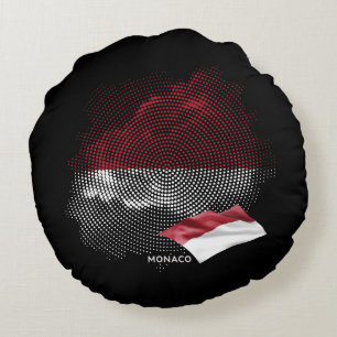 Cojín Redondo bandera de Mónaco