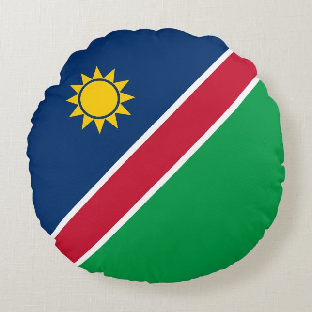 Cojín Redondo Bandera de Namibia (Anverso)