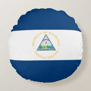 Cojín Redondo Bandera de Nicaragua