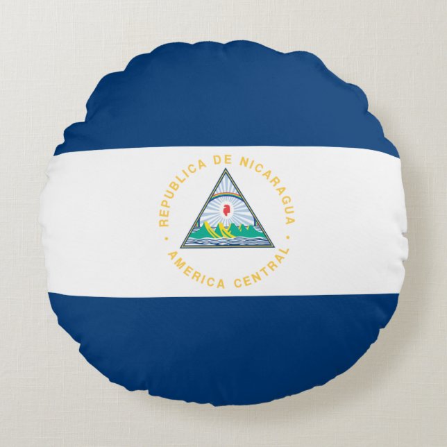 Cojín Redondo Bandera de Nicaragua (Anverso)
