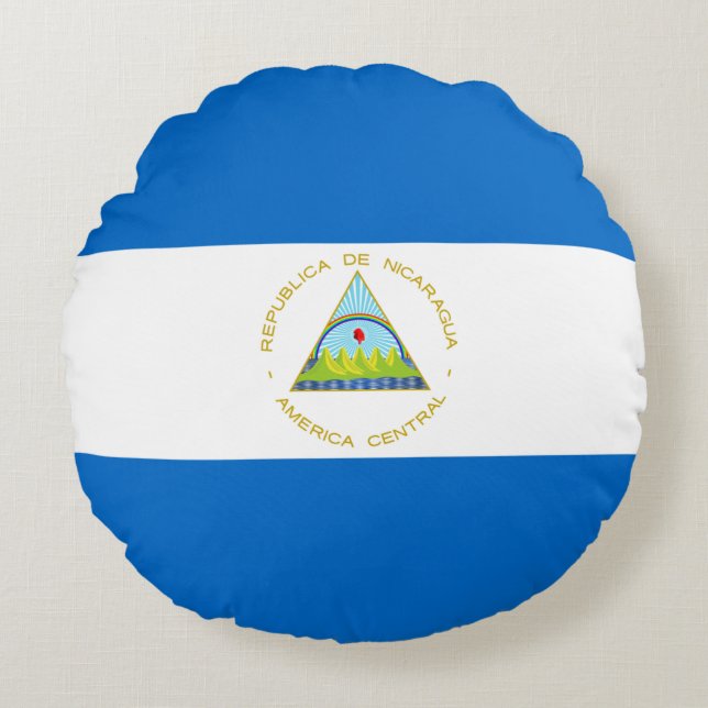 Cojín Redondo Bandera de Nicaragua (Anverso)