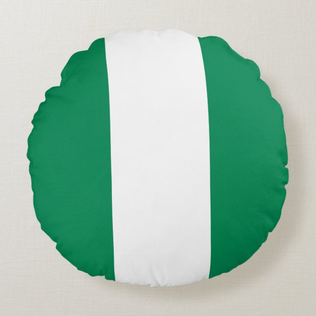 Cojín Redondo Bandera de Nigeria (Anverso)
