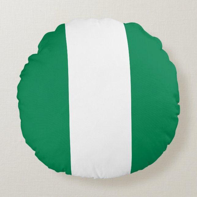 Cojín Redondo Bandera de Nigeria (Anverso)