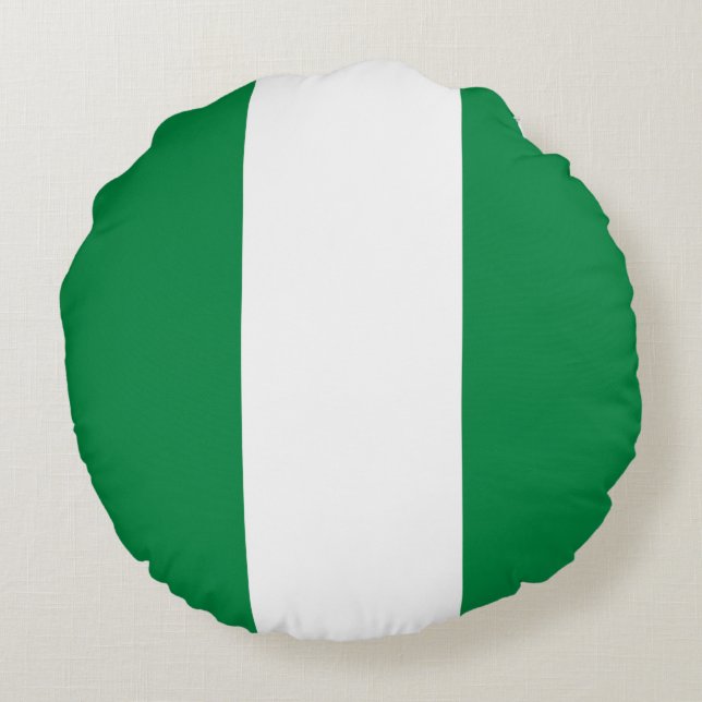 Cojín Redondo Bandera de Nigeria (Reverso)
