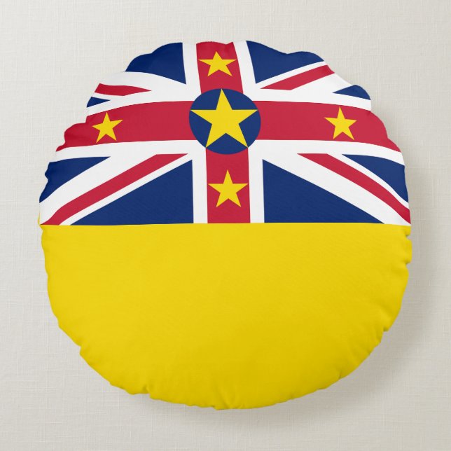 Cojín Redondo Bandera de Niue (Anverso)