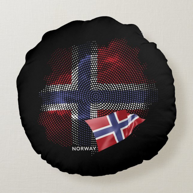 Cojín Redondo bandera de Noruega (Reverso)