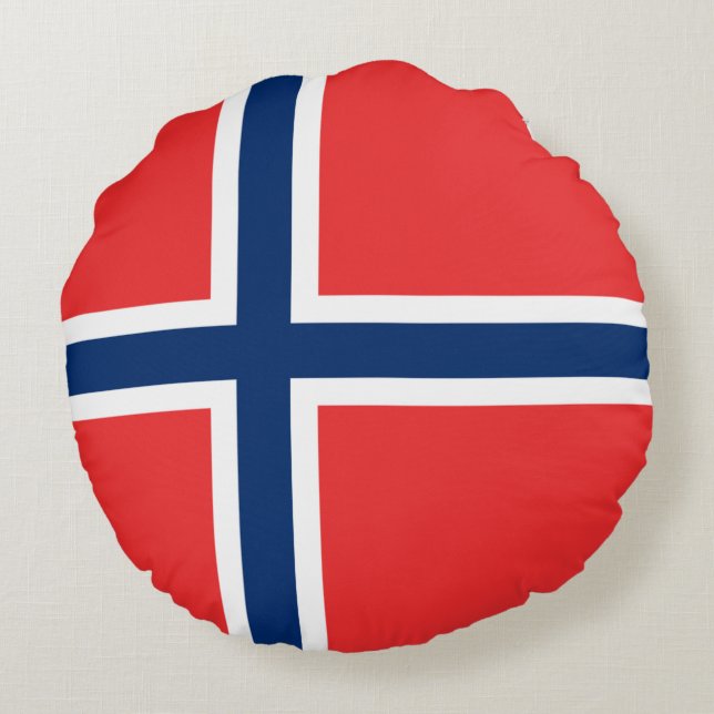 Cojín Redondo Bandera de Noruega (Reverso)