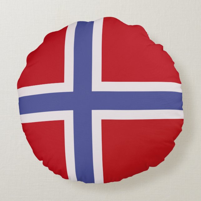 Cojín Redondo Bandera de Noruega (Reverso)