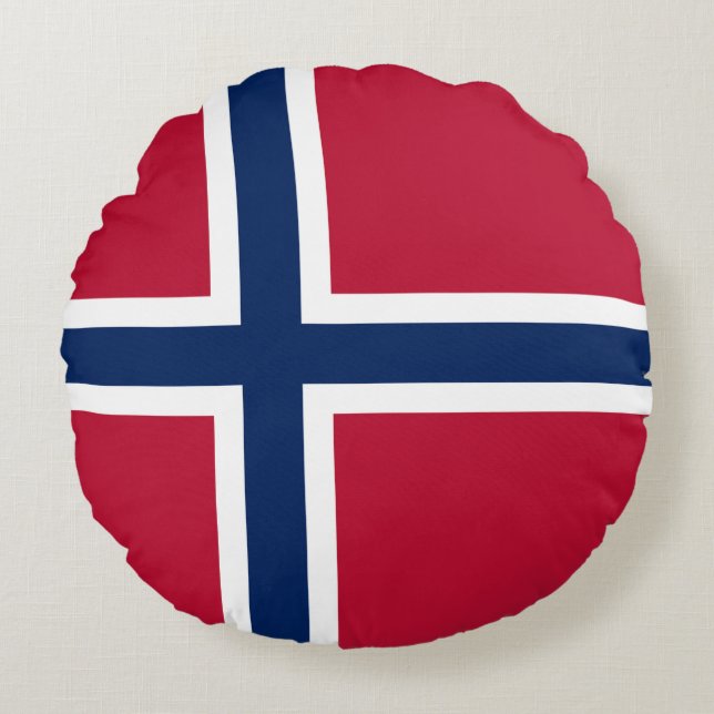 Cojín Redondo Bandera de Noruega (Anverso)