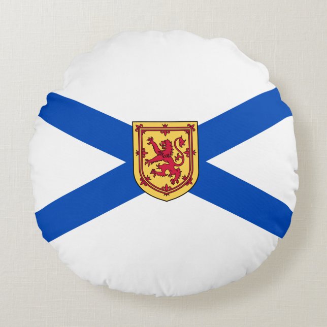 Cojín Redondo Bandera de Nueva Escocia (provincia canadiense) (Anverso)