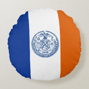 Cojín Redondo Bandera de Nueva York
