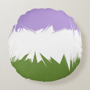 Cojín Redondo Bandera de orgullo genderqueer abstracta
